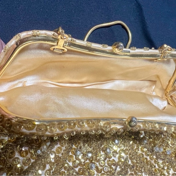 Vtg Handmade Silk & Beaded Purse Honghong - Picture 4 of 7